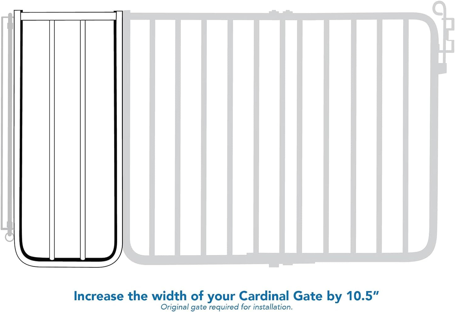 BX1 Baby Gate Extension - Fits Safety Gates - 10.5 Inch Wide Dog Gate Extension - White