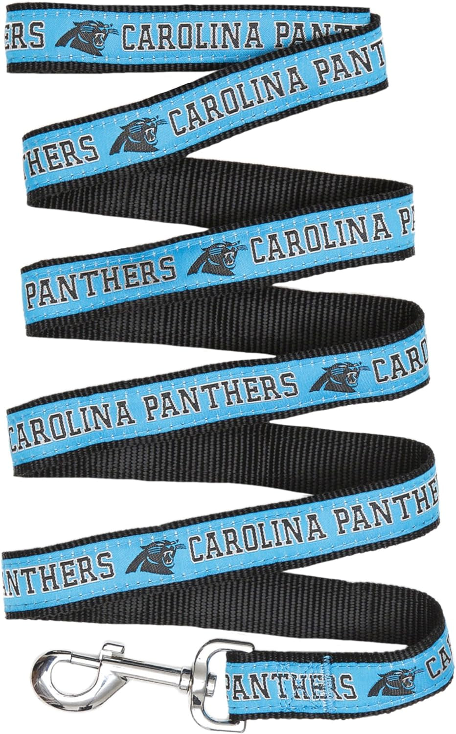 NFL PET Leash, Large, Carolina Panthers Dog Leash, Football Team Leash for Dogs & Cats. a Shiny & Colorful Dog & Cat Leash with Embroidered Team Name/Logo Licensed by the NFL