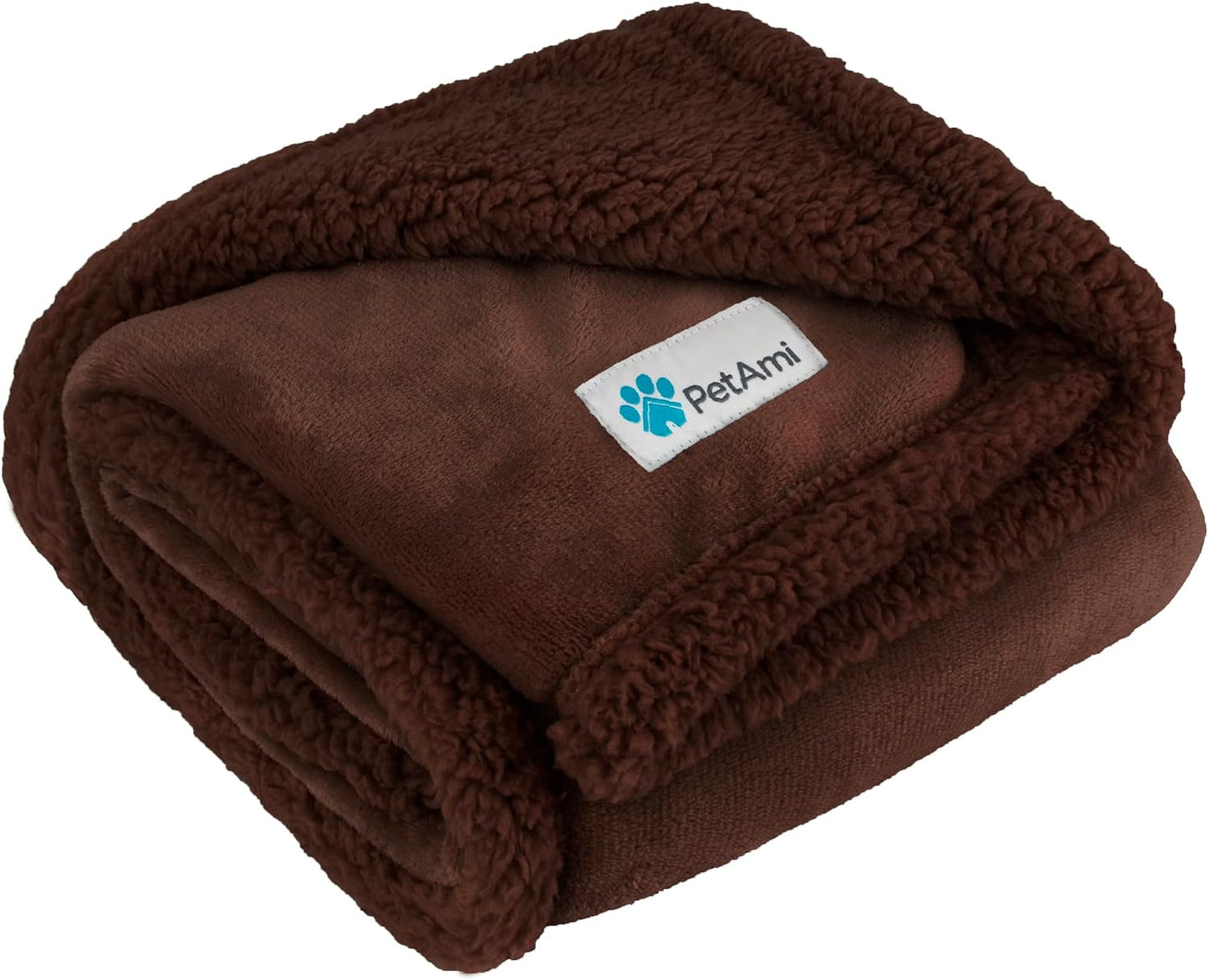 WATERPROOF Dog Blanket for Bed, XL Dog Pet Blanket Couch Cover Protection, Sherpa Fleece Leakproof Bed Blanket for Crate Kennel Sofa Furniture Protector, Reversible Soft Plush 80X60 Brown Brown