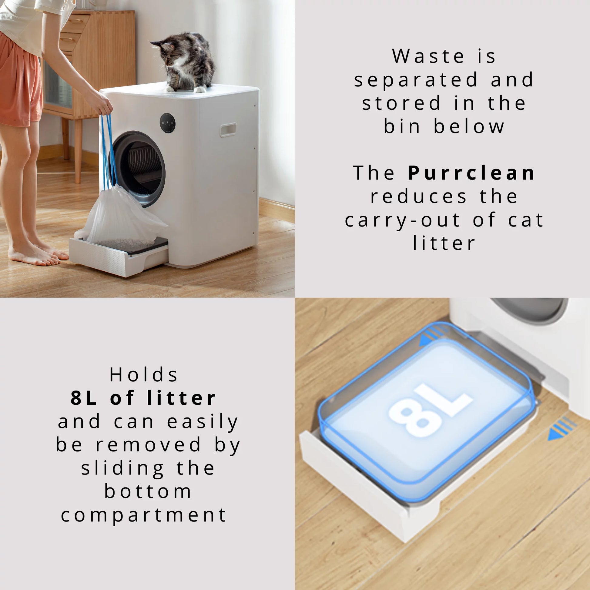 Purrclean Self-Cleaning Automatic Cat Litter Box with App Control, Support 5Ghz & 2.4Ghz Wifi