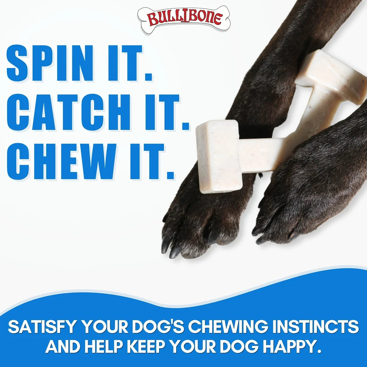 Spin-A-Bone: Spinning Nylon Dog Chew Toy Made with Real Bacon