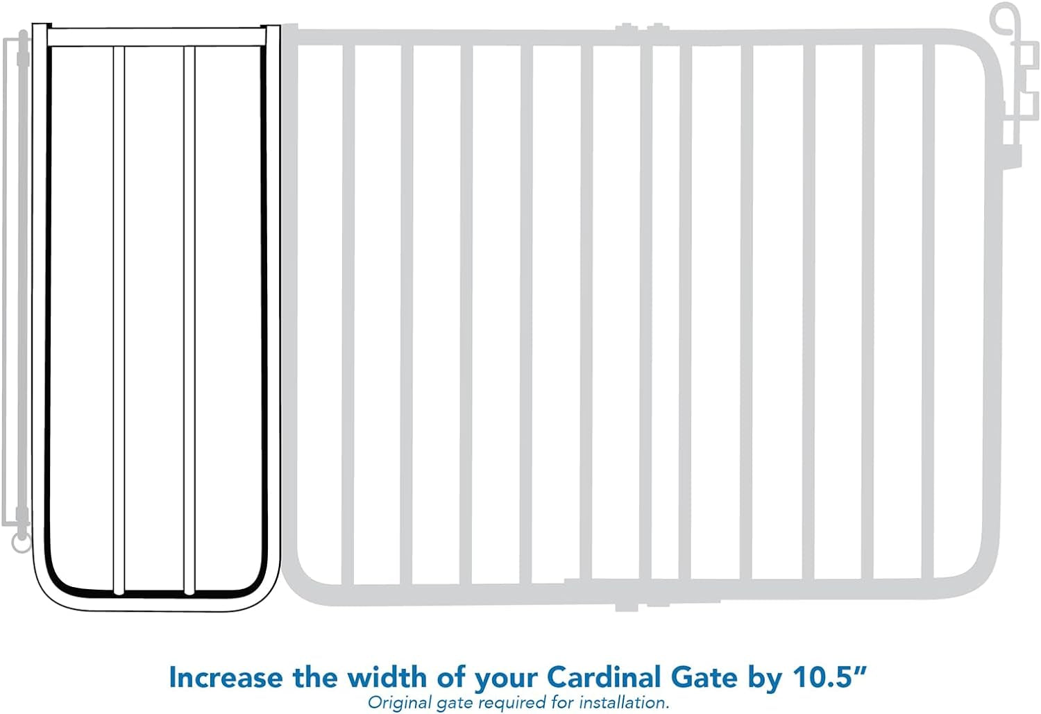 BX1 Baby Gate Extension - Fits  Safety Gates - 10.5 Inch Wide Dog Gate Extension - White